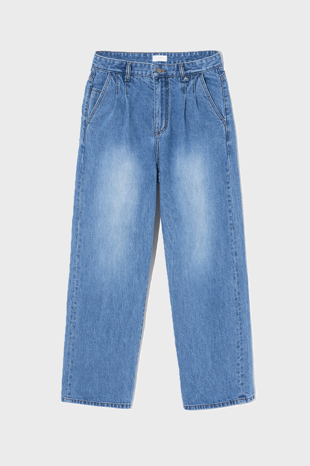 Two Tuck Wide Blue Jeans