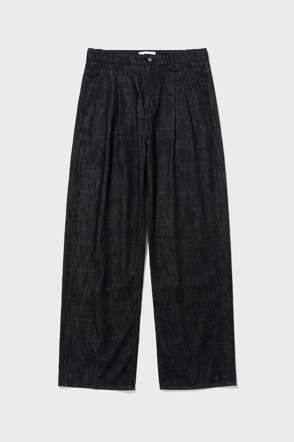 Light Two Tuck Wide Jeans (Black)