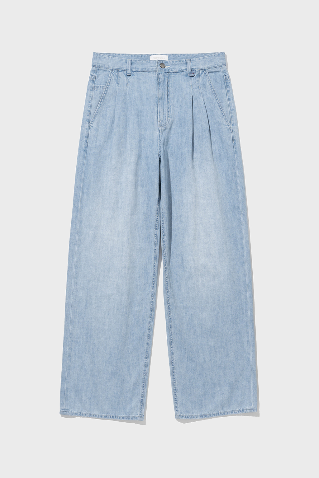 [6/27 예약배송] Light Two Tuck Wide Jeans (L.Blue)